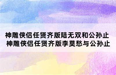 神雕侠侣任贤齐版陆无双和公孙止 神雕侠侣任贤齐版李莫愁与公孙止